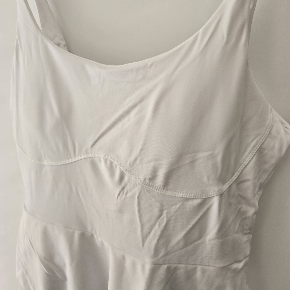 Halara Backless Tiered Ruffle Active Dance Mini Dress White Small NWT - Picture 4 of 10